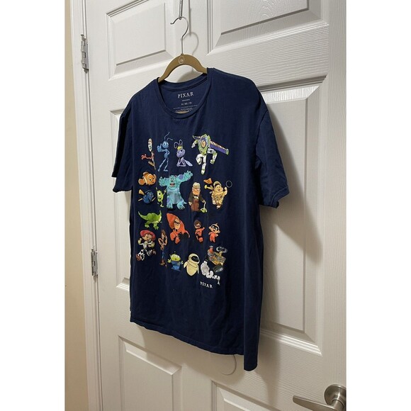 Disney Pixar Adult Unisex Tee T-Shirt Movie Characters Graphic Size XL Blue - Picture 4 of 5